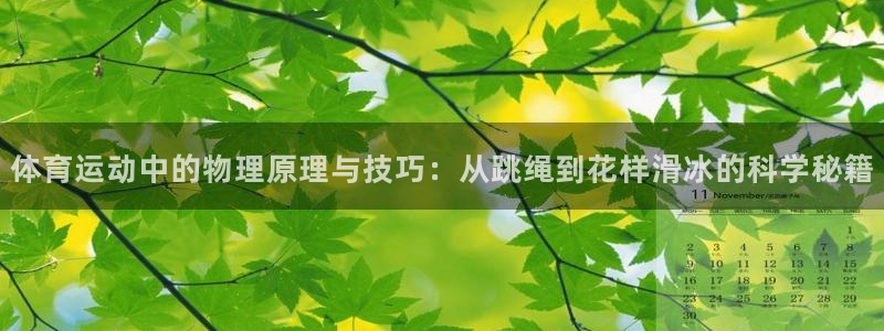 米兰体育官方正版app官网：体育运动中的物理原理与技巧：从跳